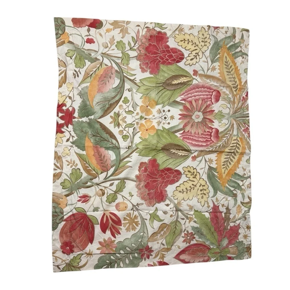 Pottery Barn Sham Courtney Large Floral Cream Sage Gold Red Just One Rare EUC